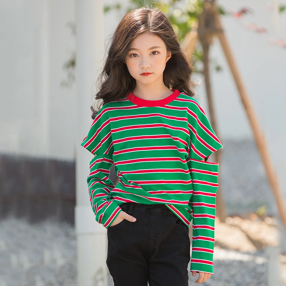 

Girls T Shirt Spring Autumn Long Sleeve O-neck Sweatshirt Girls Hoodies for Girls Tops Tees Kids Clothes Children 10 12 Years