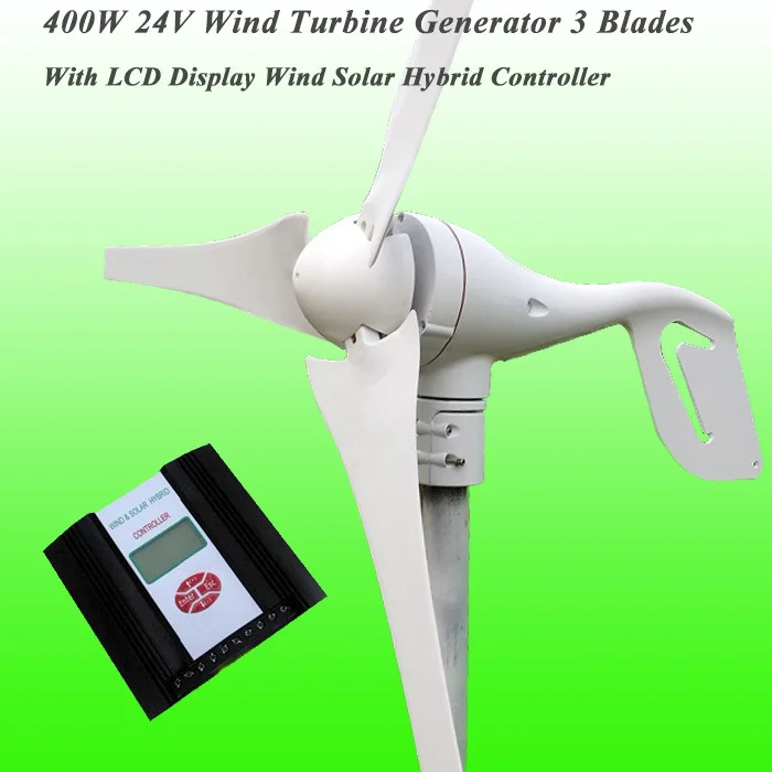 Лидер продаж идеальный NSK Beaings 400W 12 V/24 V ветряной генератор и отличное ЖК-дисплей Дисплей ветро-солнечной гибридной контроллер