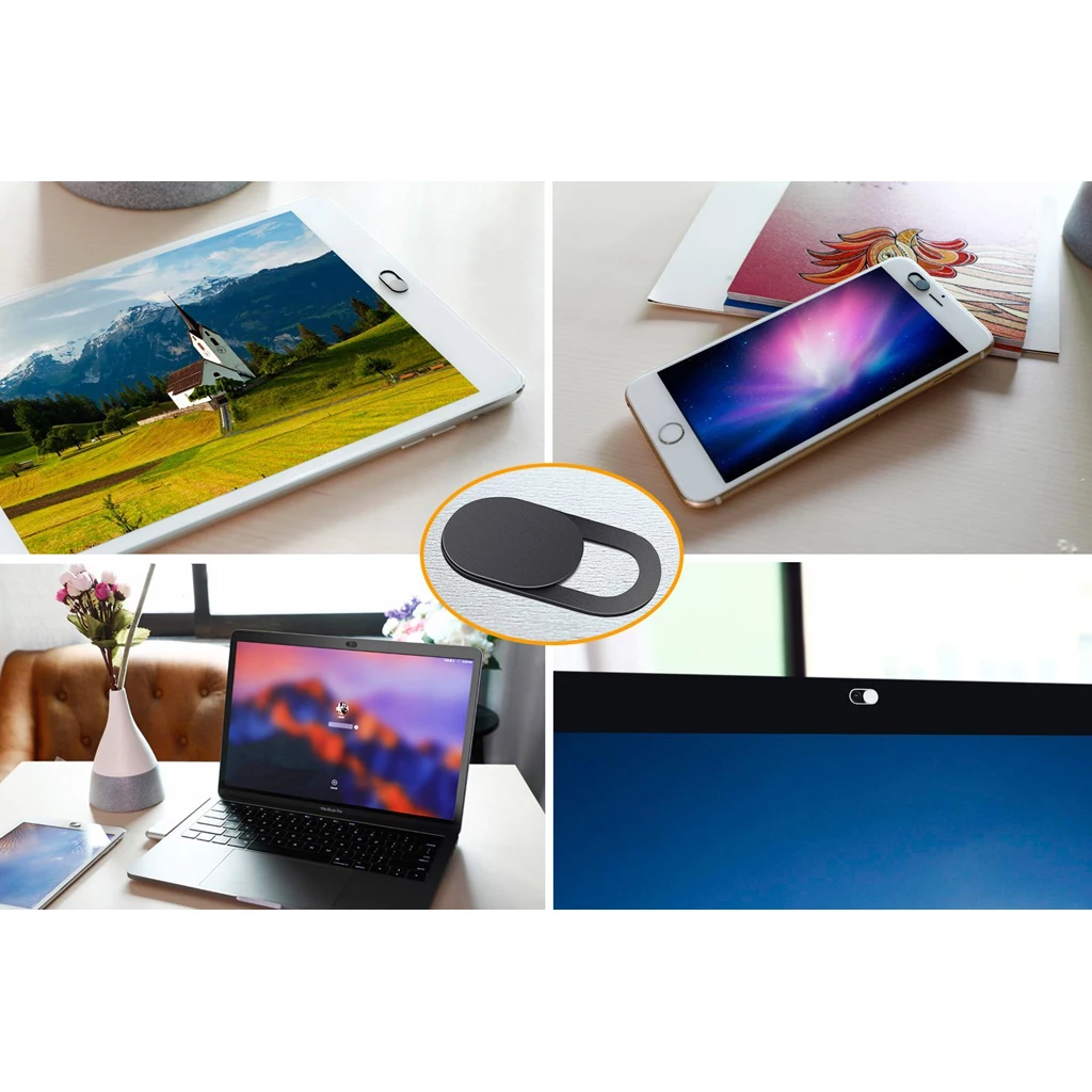 3x High Quality WebCam Cover Shutter Magnet Slider Plastic Camera Cover For Web for Phone Laptop iPad -T1 PC Mac Tablet Privacy 