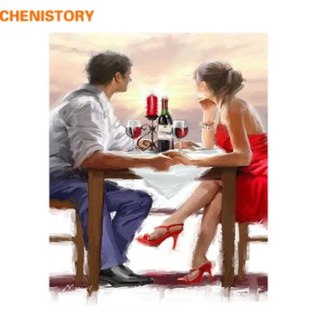 

CHENISTORY Figure Painting Romantic Diy Digital Painting By Numbers Kit Acrylic Picture For Unique Gift Wedding Decoration 40x50
