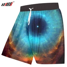 UJWI мужские Шорты повседневные летние крутые печатные космические звезды 3D бордшорты мужские хип-хоп Пиджаки брюки быстросохнущие забавные пляжные шорты