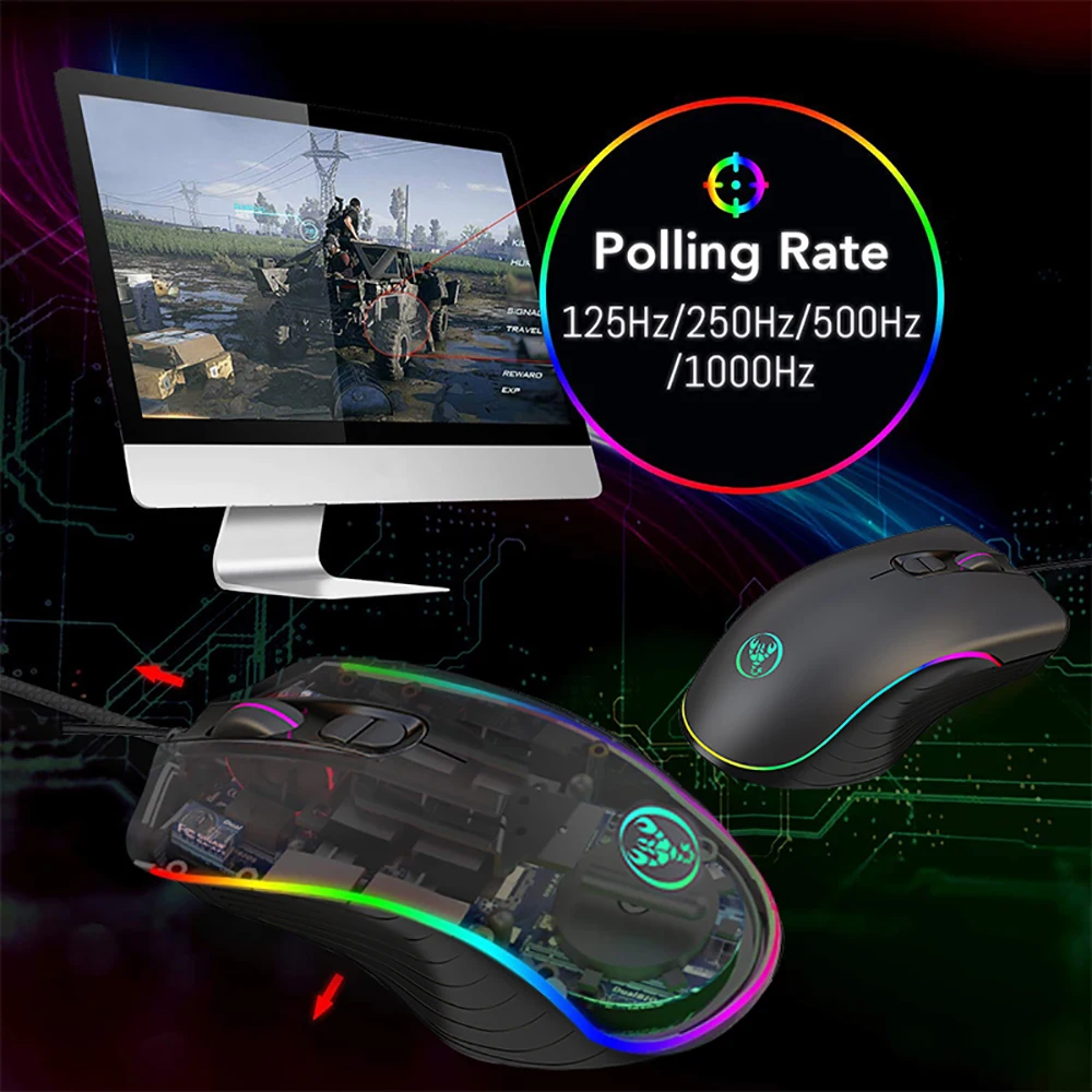 VicTsing XR261 Gaming Mouse Wired 7 Programmable Button RGB LED Light Backlit Mouse Ergonomic DPI Adjustable Mice For PC Gamer (7)