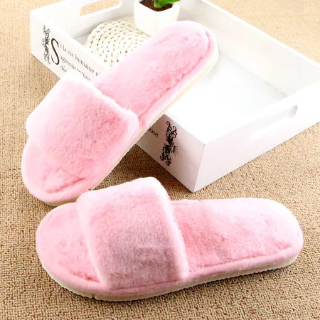 DreamShining Chinelos de Inverno Mulheres Lã Macia e Quente Sapatos De Pele Em Casa Pantufa Sola Macia Interior Sapatos Rasos Feminino Calçado De Pelúcia