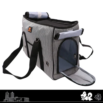 

Cat Portable Breathable Cats Foldable Striped Pet Bag Shoulder Cat Bag Pet Backpack Plus Size Dog Transparent Bags