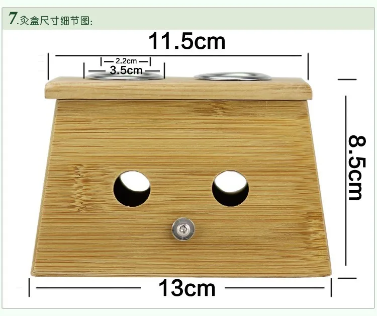 Деревянный 2 отверстия Монокуляр прижигание поле пупка мокса полынь толстый бамбук