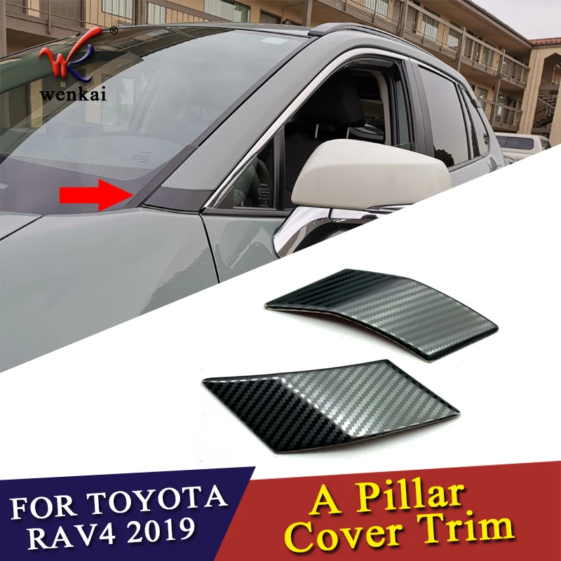 For Toyota RAV4 XA50 2019 2020 Carbon Fiber Car Window A Pillars Decorative Sticker Exterior Accessories 2PCS Car-Styling | Автомобили и
