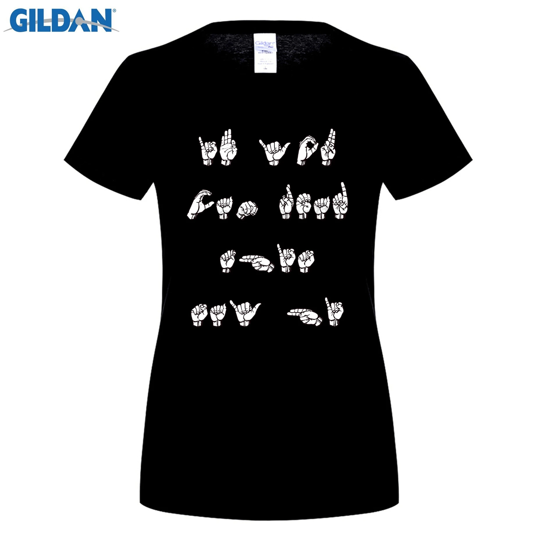 GILDAN ASL American Sign Language T shirt Deaf Culture gift for woman