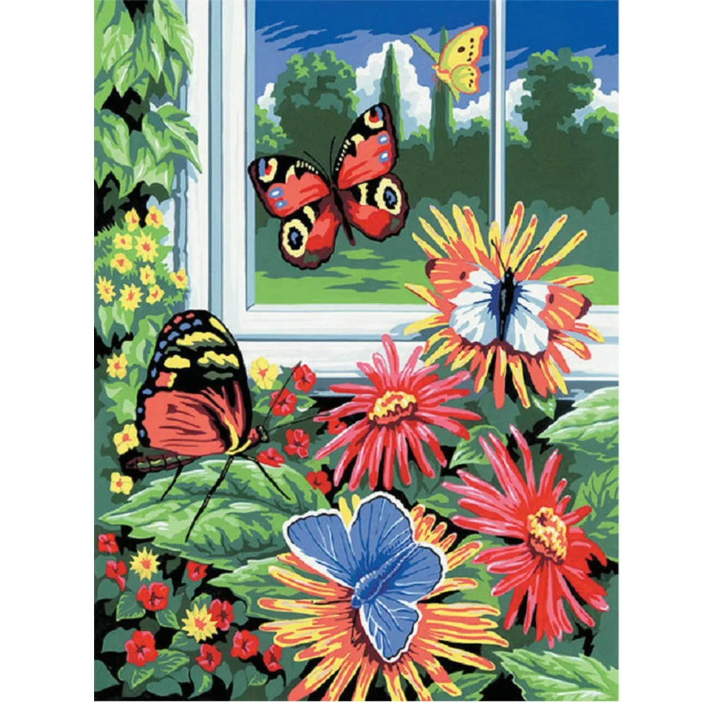 

Moge 5D DIY diamond painting flowers butterfly Diamond Mosaic flowers butterfly Diamond embroidery flower butterfly