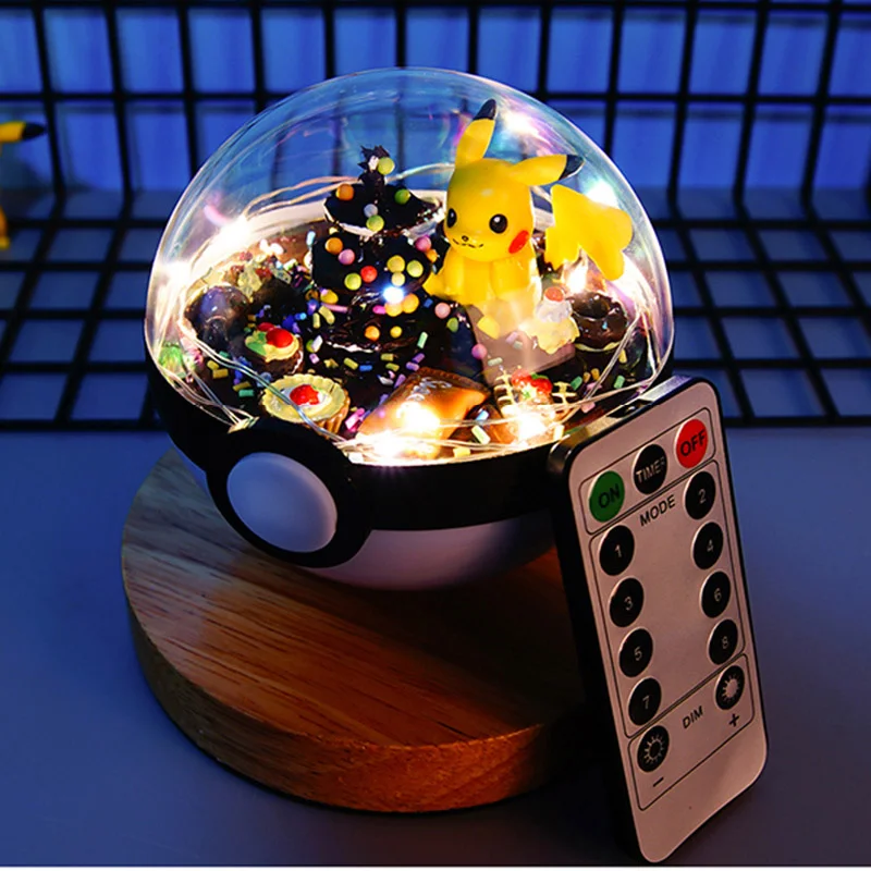 

Anime XY pokeball pikachu figures doll Action Figures Christmas Valentine's day gifts Toys Collection LED remote control light