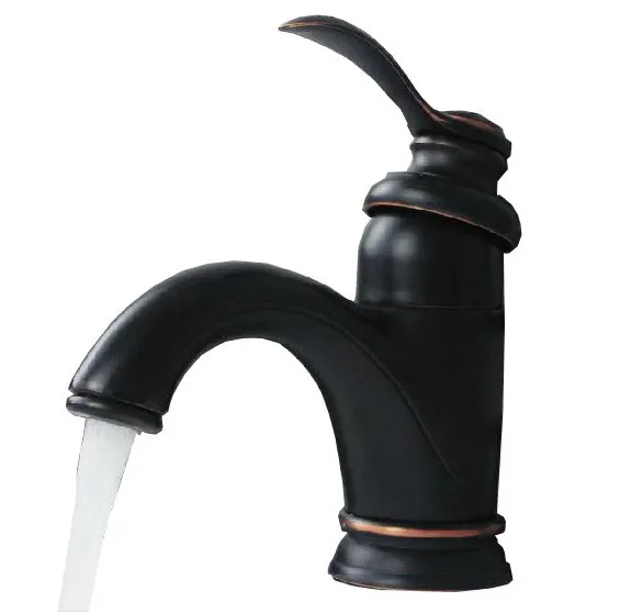 

Black Oil Rubbed Bronze Single Handle Bathroom Taps Single Hole Sink Hot & Cold Faucet Mixer Tap Cnf031