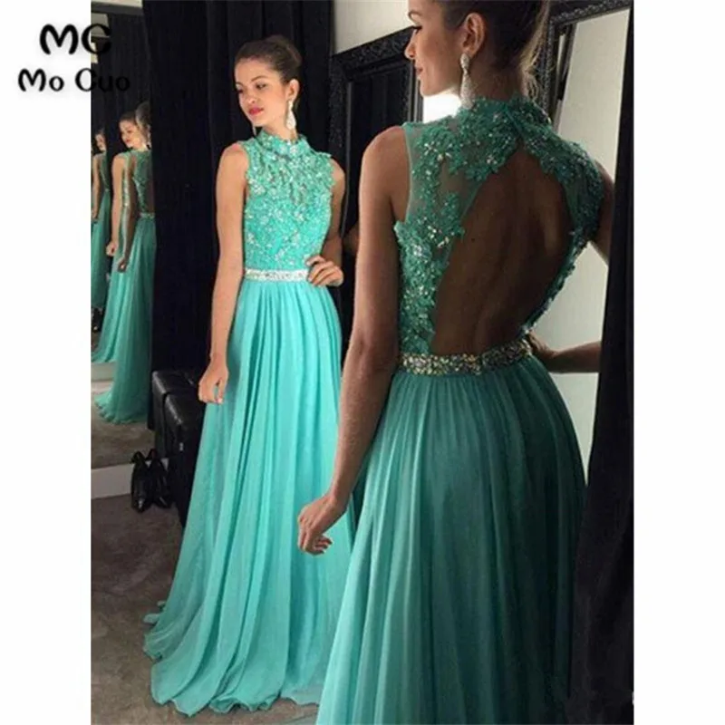 WellBridal Aqua Teal Evening Party Dress Chiffon Bridesmaid Dresses Long Custom