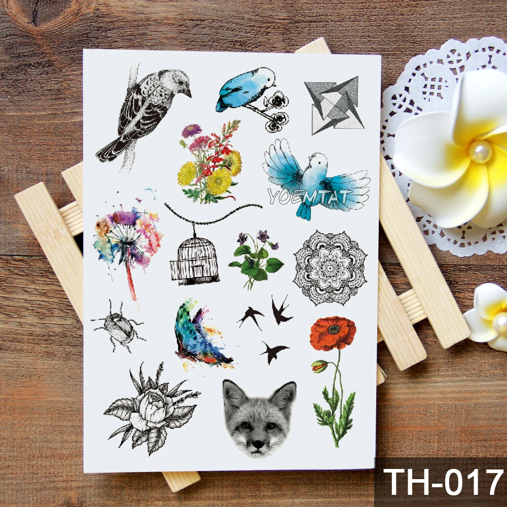 حيوان لطيف قليلا الأوشام المؤقتة الوشم ملصقات للماء المرأة وهمية ناحية الحيوان الكبار رجال هيئة الفن