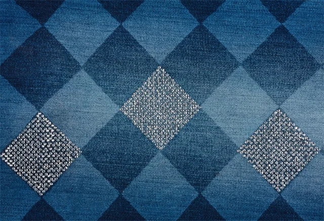 Laeacco Denim Diamond Checkered Pattern Baby Photography Backgrounds