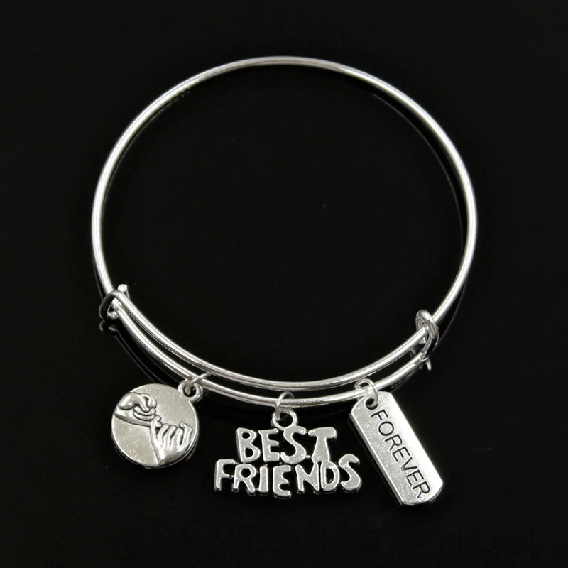 Браслет Best Friends Forever с бусинами серебристого цвета | Украшения и аксессуары