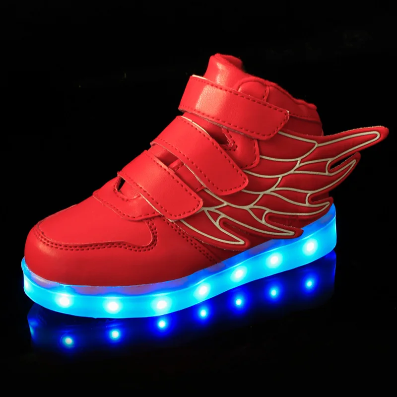 Lighting Shoes For Yourstyles Babaya Fashion Wings Usb Charge Children Glowing Shoes S Led