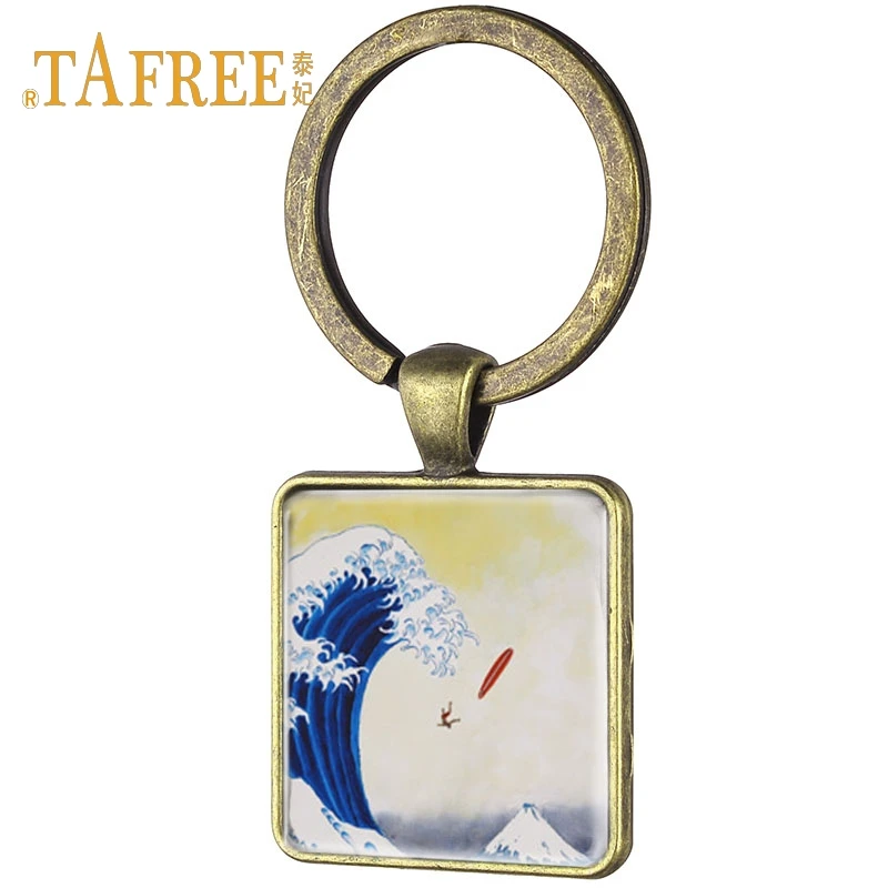 Брелок TAFREE с античным бронзовым покрытием захватывающий квадратный брелок для