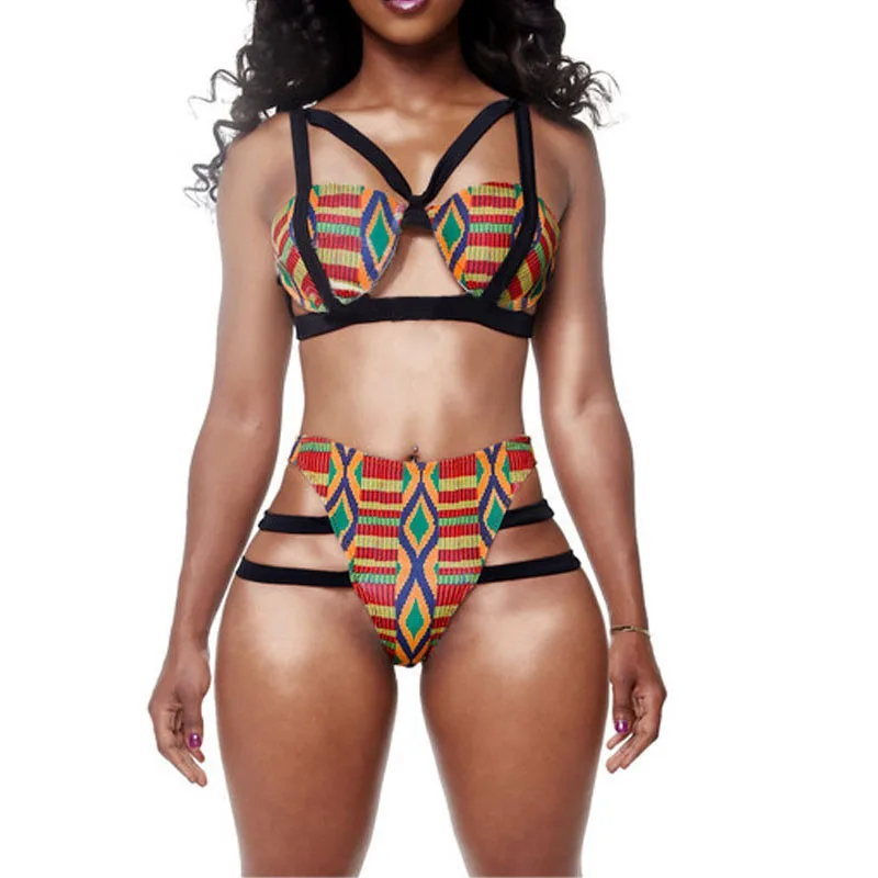 Buy Helisopus Brazilian Tribal Print High Waist Bikini