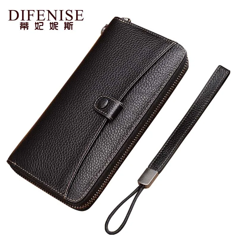 

Difenise Genuine Leather Women Purse Solid Fashion Zipper Organizer Wallets Long style Big Capacity for Bill Women Purses 6985