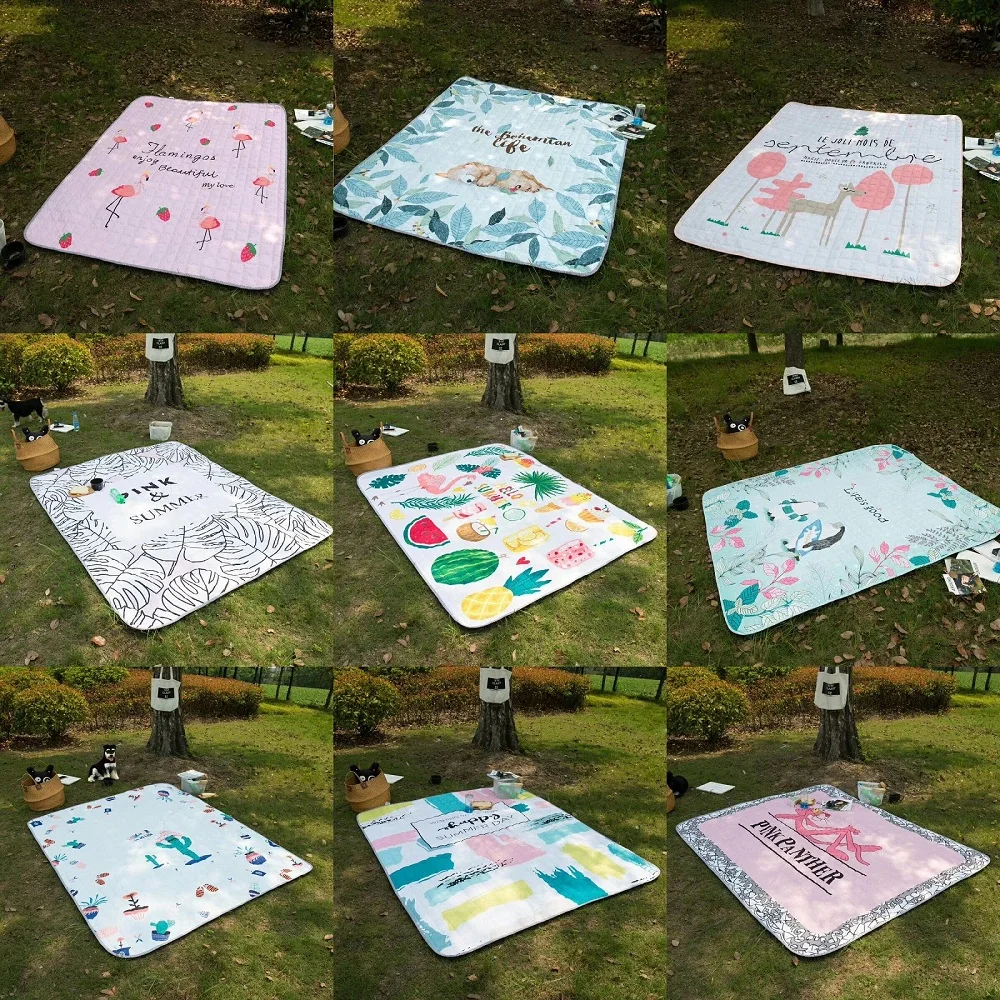 

Cute Fruits Animals Cartoon Pattern Water-proof Baby Play Mats Multi-function Kids Blanket Picnic Mat Nordic Style Home Decor