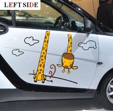 

LEFT SIDE Car Stickers Decoration Cute Cartoon Giraffe Sticker Refit Accessories Whole Waterproof Vinyl Styling Car Sticker