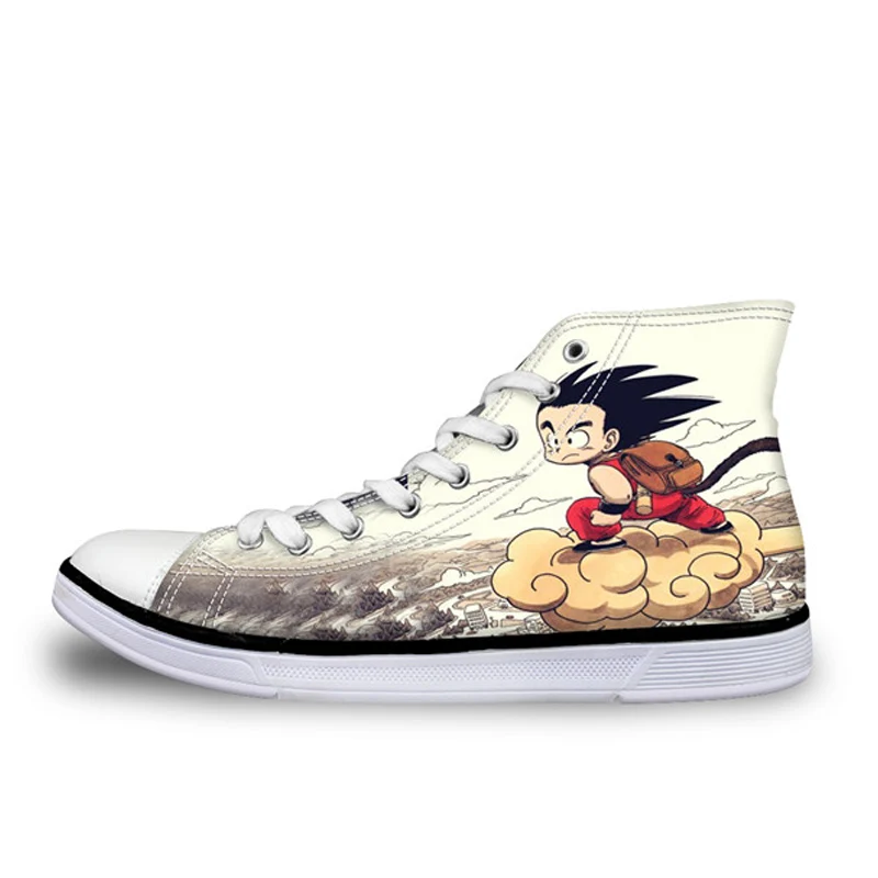 FORUDESIGNS/крутой Жемчуг дракона Супер Saiyan God аниме печать высокие мужские вулканизированные туфли повседневная парусиновая обувь с героями мультфильмов для мужчин мальчиков - Цвет: H1099AK.jpg