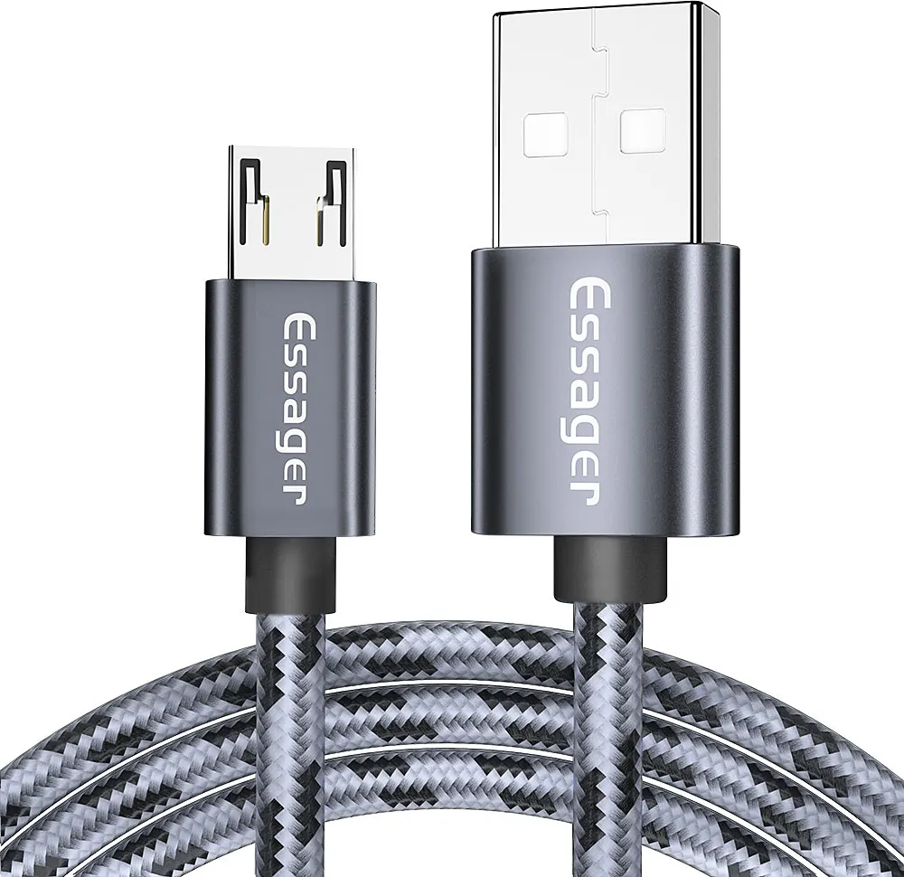 Кабель Micro USB Essager для быстрой зарядки и передачи данных, зарядный кабель для samsung Xiaomi Redmi Note 5, провод Microusb, кабели для мобильных телефонов - Цвет: Dark gray