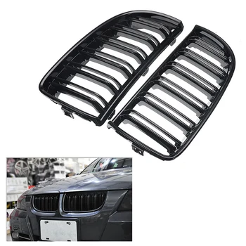 

Car ABS Front Grilles Grill Dual Line For BMW E90 E91 3 Series 320i 323i 328i 335i Sedan Wagon 2005 2006 2007 2008 Glossy Black