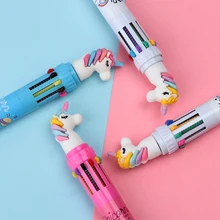 Один шт 0,5 мм мечта Единорог 10 Цвета Multi Функция ручка коренастый шариковая Подпись гелевая ручка школы канцелярских подарок канцелярские