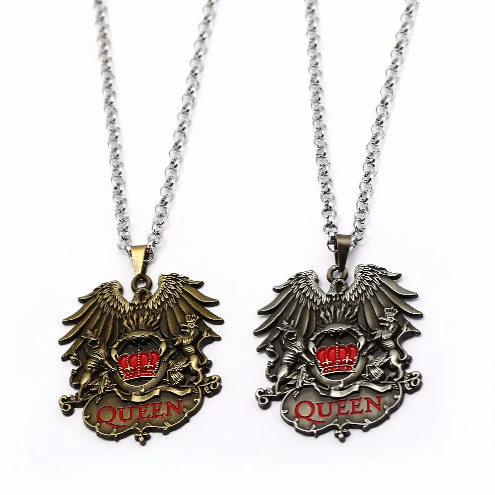 

HSIC British Rock Band Queen Necklaces Metal Pendant Friendship Chocker Accessories Necklace For Fans Souvenir Colar HC12498