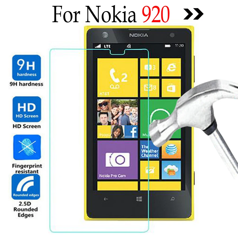 

For Nokia Lumia 920 Tempered glass Screen Protector For Nokia 920 Case Moblie phone protective film Cover Anti-shatter