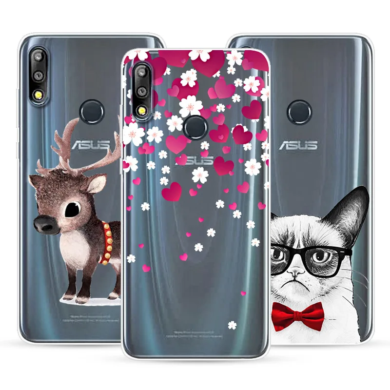 For Asus ZB633KL Silicone Slim Back Phone Cover For Asus Zenfone Max Pro (M2) ZB631KL Painted
