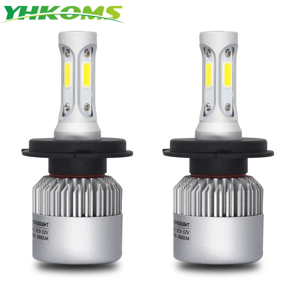 YHKOMS Автомобильная фара H4 H7 LED H11 H8 H1 H3 9005 9006 880 881 H27 H13 9004 9007 Hi/Lo Светодиодная лампа