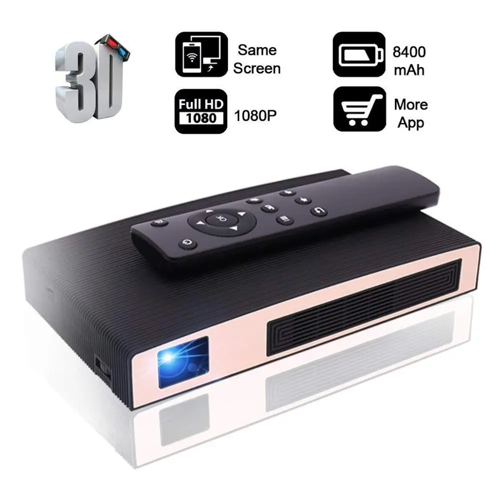 

Salange X6 Mini Projector Portable Projetor Pocket Beamer 3D Video Proyector with 8400 mAh Battery Support 2 Hours Video Time