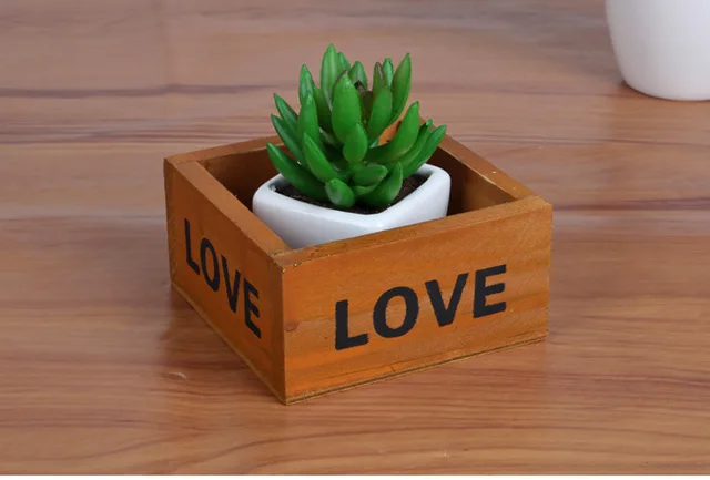 1pc Hot Z Mini Square Wooden Storage Box Vintage Handmade 1pc Hot Z Mini Square Wooden Storage Box Vintage Handmade Shavings Fleshy Flowerpot 10x9 5x5cm J0930