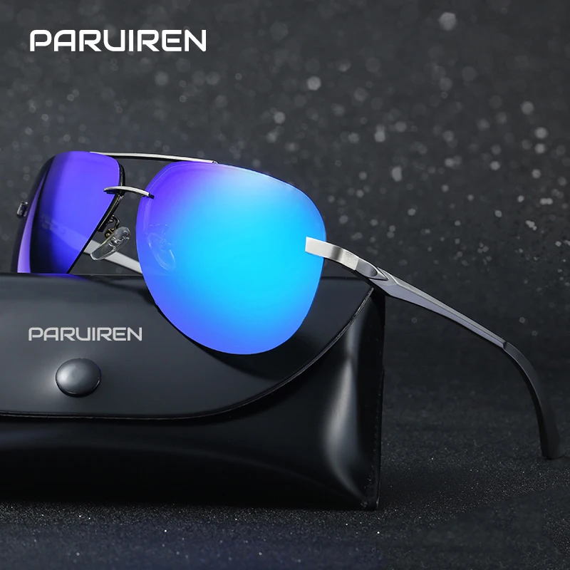 

PARUIREN Brand Designer Sunglasses Men Polarized Luxury Aviation Pink Sun Glasses 2019 Vintage Rimless Pilot Shades For Women