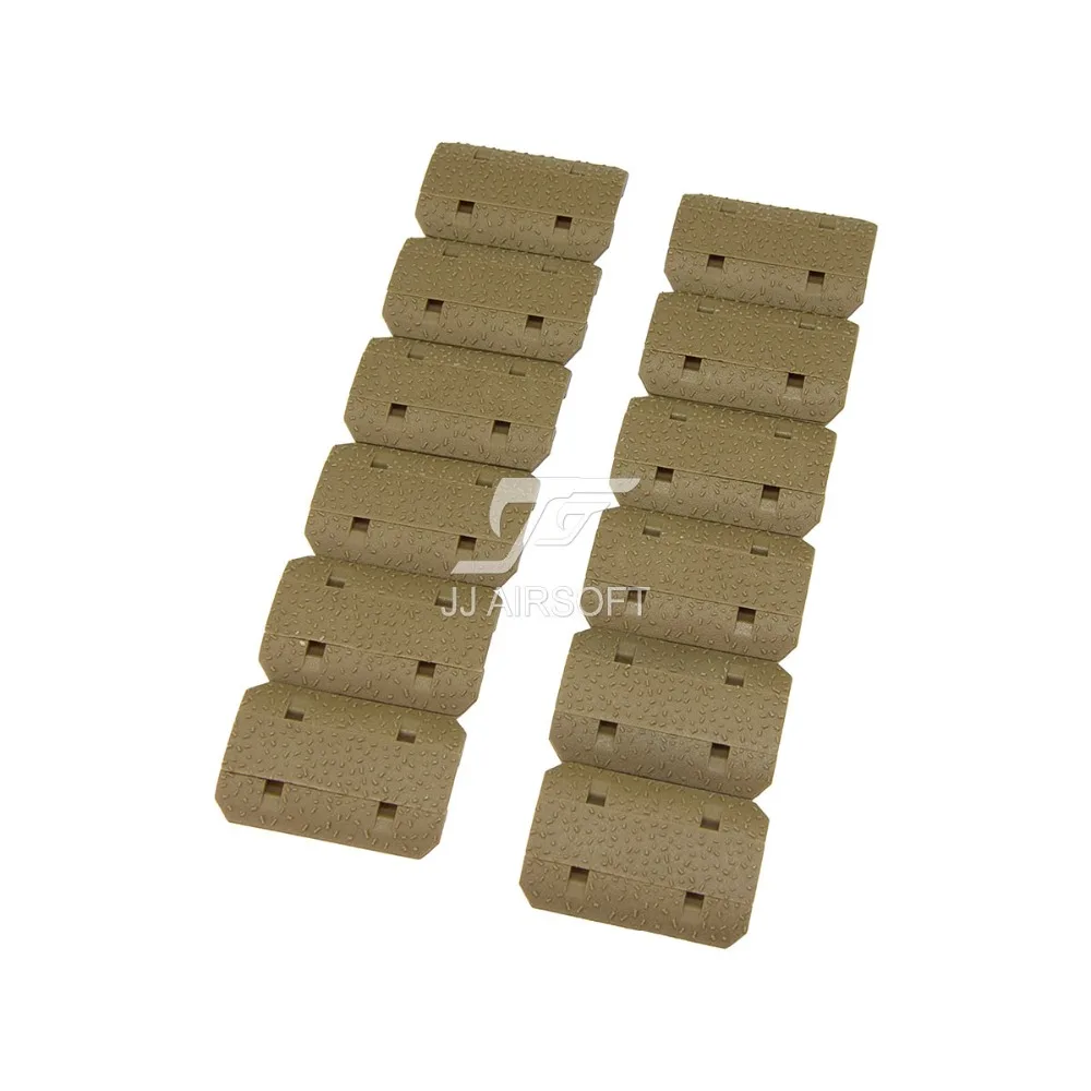 12-PC 12 pcs Type2 MLOK M-LOK السكك الحديدية مجموعة غطاء (أسود/تان/ديلوكس)