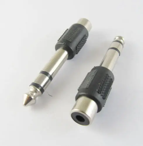 RCA Phono Male To.6.35mm 1//4/" Female Audio AV Adapter Converter Connector Plug