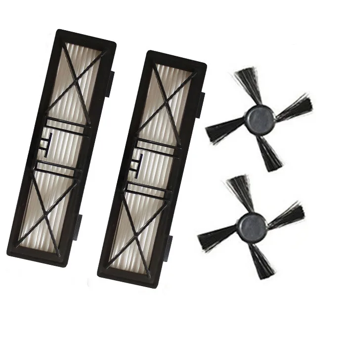 

2pcs Ultra preformance Filter & 2pcs Side Brush Replacement For Neato Botvac D Series 945-0215 Filter 70e D75 D80 D85