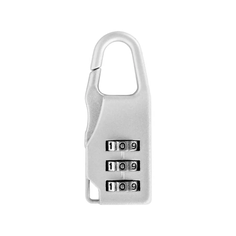 3 мини набора цифр код номер пароль Комбинация замок Безопасность Путешествия безопасности замок для багажа Замок для спортзала - Цвет: Silver