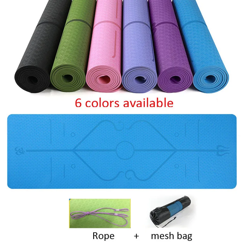 6MM Thick TPE Comfort Foam Yoga Mats for Exercise Pilates mat double