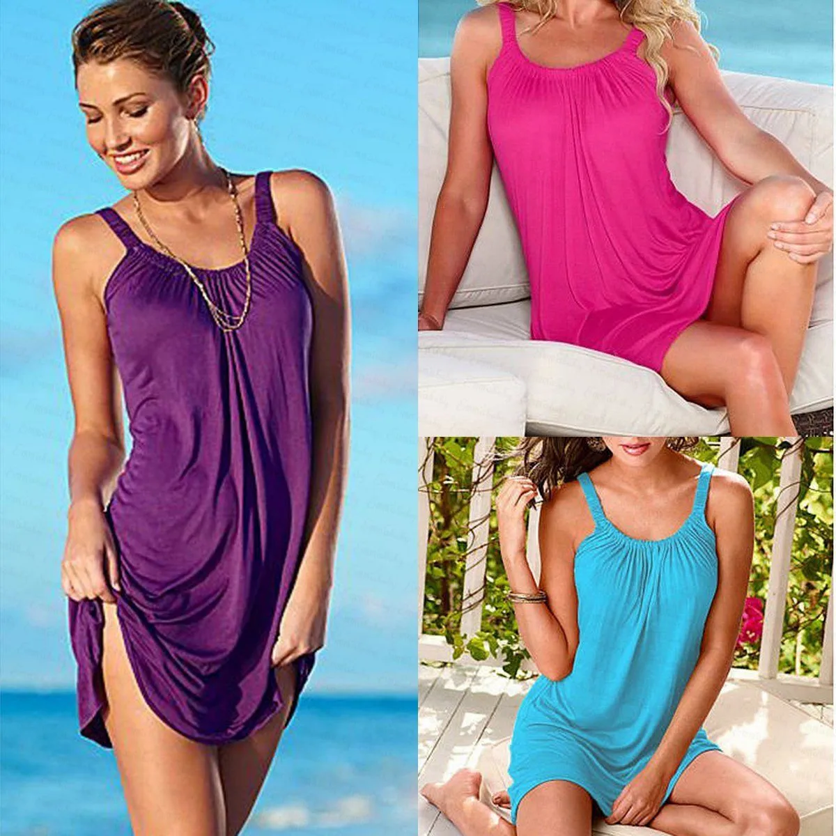 shein bathing suit cover ups 2022 Summer Women Beach Dress Sexy Red White Swimsuit Female Beach Cover-Ups Wrap Towel Open Back Sling Mini Beach Dresses Women bikini cover up dress