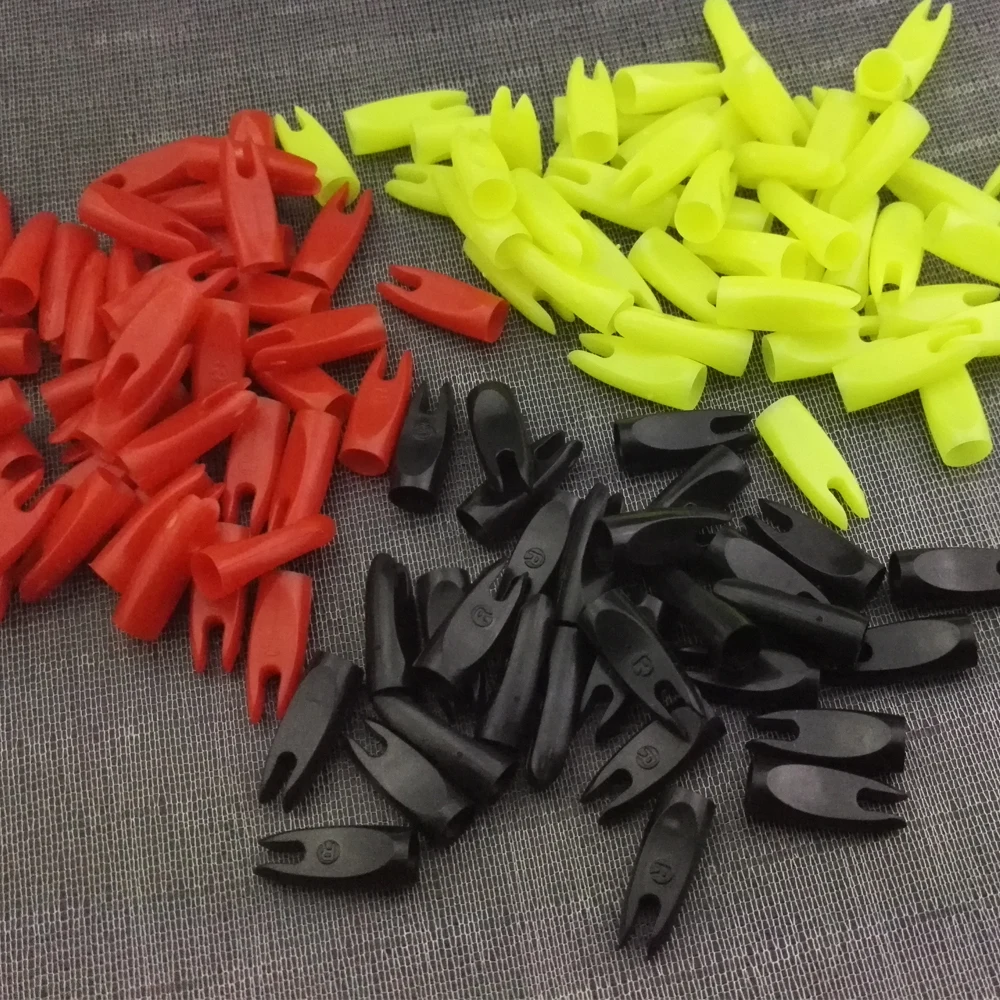 

50 Pcs 9/32 inch Arrow Nocks 7.2mm Conical Shape Wood Bamboo Arrows Nocks For Archery Shooting Hunting High-pressure Plastic