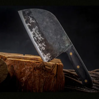 

XYj Chinese Cleaver Handmade Forged Kitchen Knife High Carbon Steel Butcher Knives Full Tang Fillet Handle Slaughter Cutlery