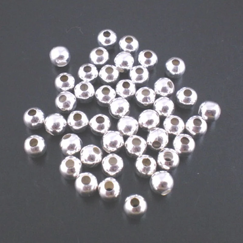 

LASPERAL 500Pcs 4mm Silver Color Round Ball Spacer Crimp Beads DIY Jewelry Findings Supplies For Necklace Bracelet Making Craft