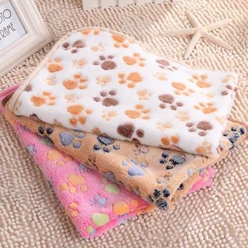 

Pet Soft Warm Bed Blanket Winter Home Bed Mat Foot Print Coral Fleece Sleeping Mattress for Small Medium Dogs Cats WJJJDZ776