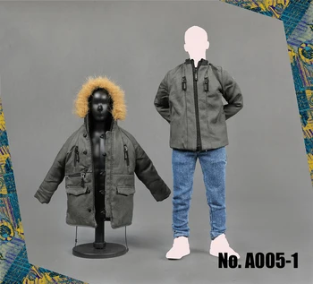 

1/6 Male Men's Fur Collar Long Coat with Hoodie Coat and Pants Set for 12''Action Figures Bodies Accessories A005