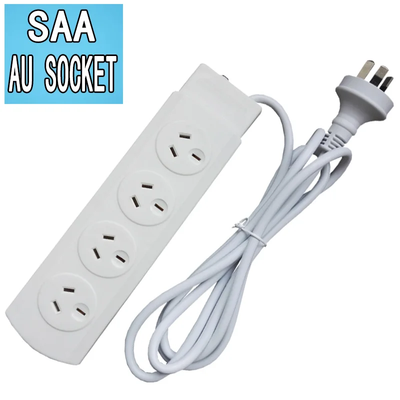

AU Plug Power supply socket Switch 4 or 6 AC Outlets Electric Wire 1.8M Cable Overload Protection certification by SAA 10A 2500W