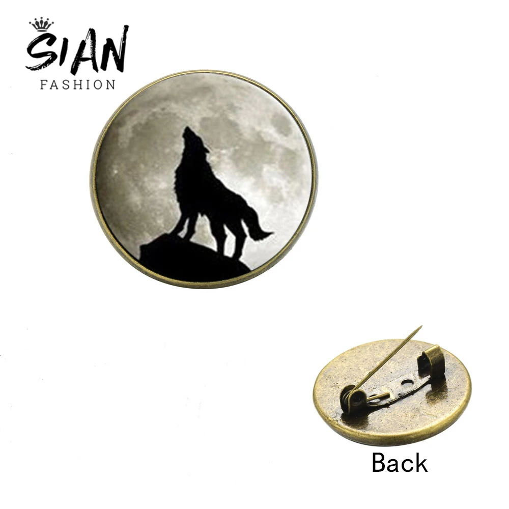 

SIAN New Animal Wolf Shadow Icon Brooches Pins Badge Accessories for Clothes Hat Backpack Denim Jackets Decoration for Men Women