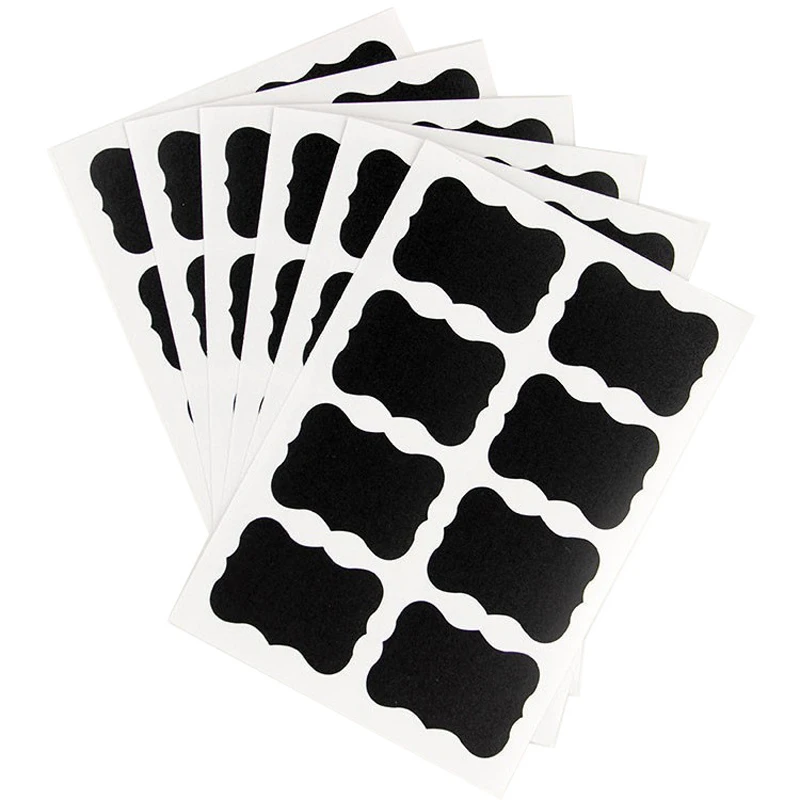 48pcs Chalk Pen Chalkboard Sticker Labels Home Kitechen Bar Bottle Cup Decorative Tags DIY Planner Cute Album Adhesive Sticker