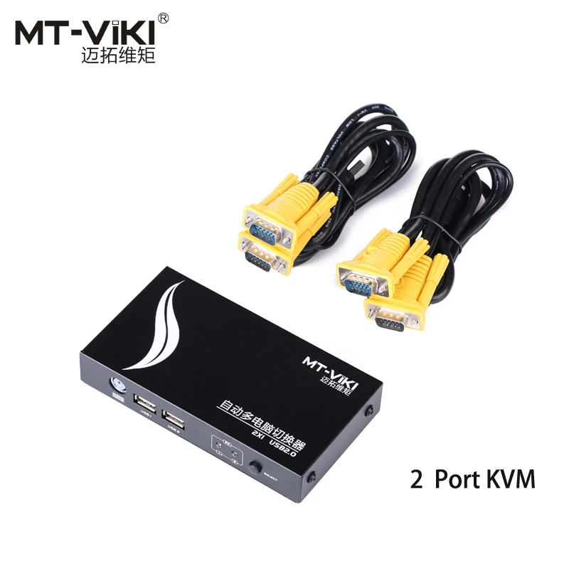 MT VIKI 2 Port Auto KVM Switch USB2.0 VGA Switcher High